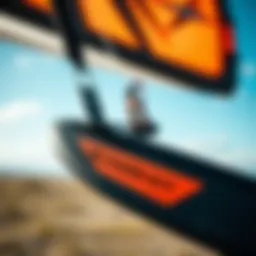 A close-up view of a Slingshot kiteboarding kite showcasing its design