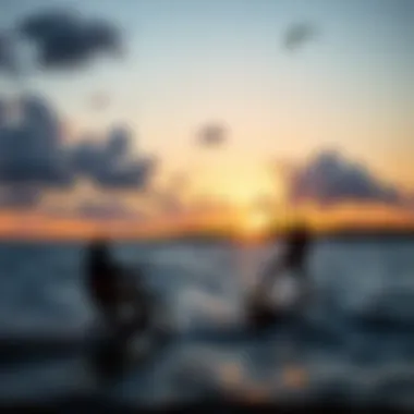 Efoiling at Dusk A picturesque scene of efoiling at sunset