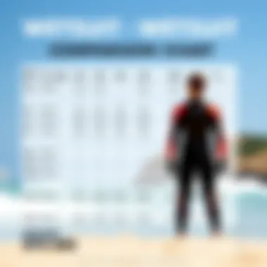Wetsuit Design Comparison Chart A detailed comparison chart of various wetsuit designs tailored for kiteboarding enthusiasts.