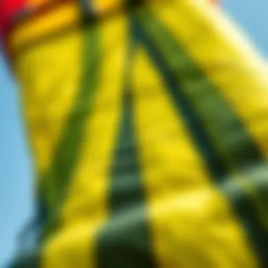 Innovative Materials in Sport Kites Close-up of advanced kite materials and stitching