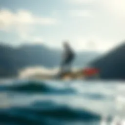 An innovative efoil gliding through calm waters