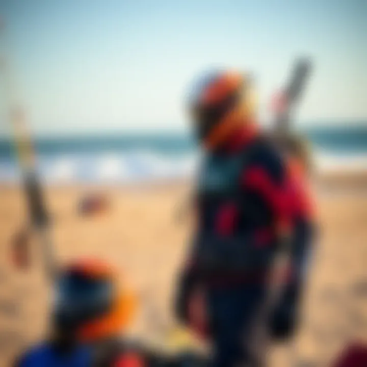 Complete Kiteboarding Gear Setup Kiteboarding gear setup with dry suit