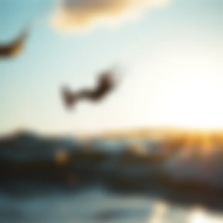 Kiteboarding in Challenging Water Conditions Kiteboarder enjoying a ride in challenging conditions