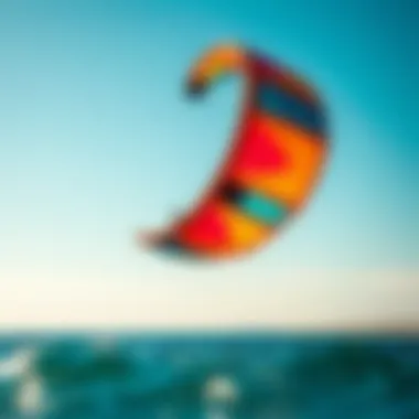 A vibrant kite soaring in the sky during a sunny day