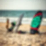 Innovative kiteboarding gear showcased on the beach