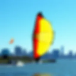 The Boston Big Game Kite soaring over the waterfront