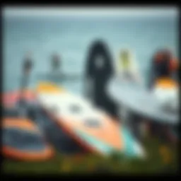 Diverse types of foil boards displayed