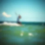 Dynamic kite surfing action on vibrant waters