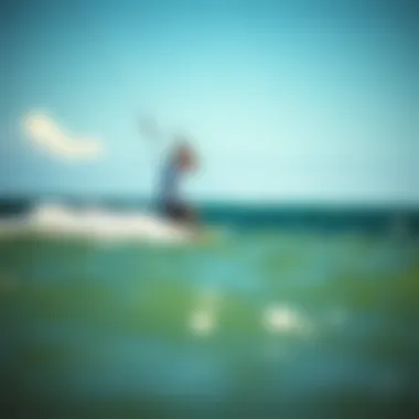 Dynamic kite surfing action on vibrant waters