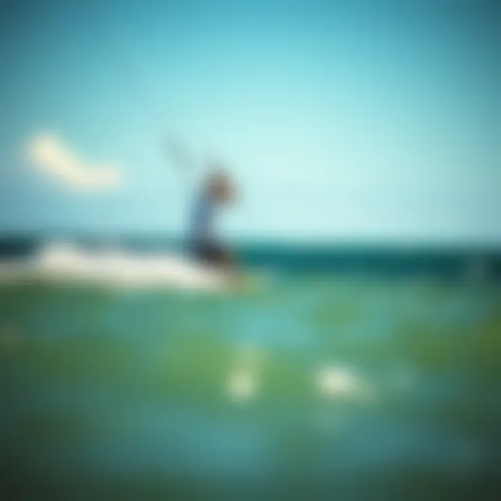 Dynamic kite surfing action on vibrant waters