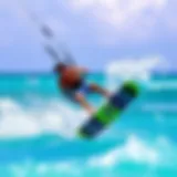 A vibrant kiteboarding scene at Coconut Bay