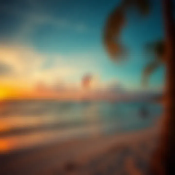 Stunning Sunset at Coconut Bay Resort A vibrant sunset illuminating the beach, perfect for kiteboarding enthusiasts