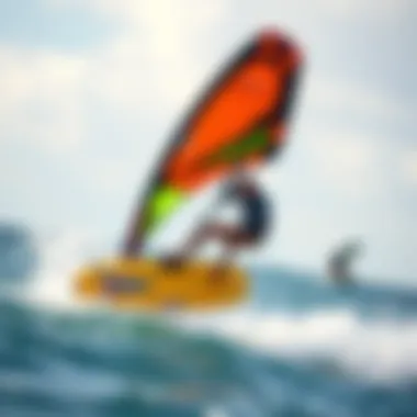 Detailed view of wing surfing gear specifications