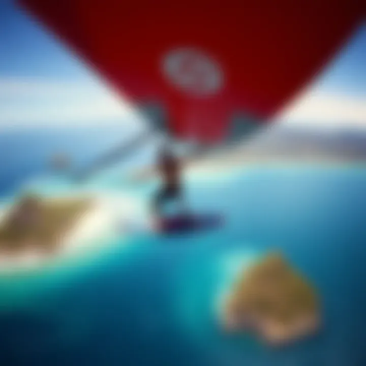 Scenic location ideal for wing surfing travel