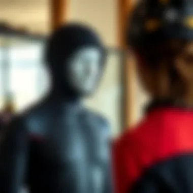 The Importance of Wetsuit Fit A perfectly fitted wetsuit on a mannequin, illustrating proper fit and comfort