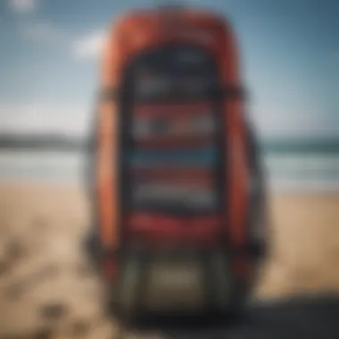 Efficient Storage in Kiteboard Travel Bags Well-organized kiteboard travel bag with storage solutions
