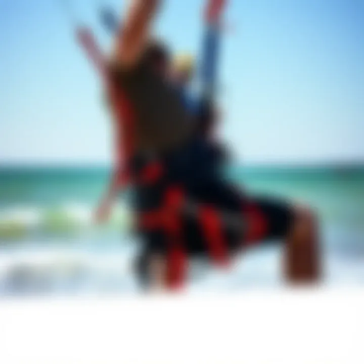 Proper Fitting of Kitesurfing Harness Kitesurfing harness fitting on a rider