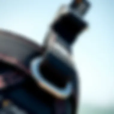 Detail of Kitesurfing Harness Material Close-up of kitesurfing harness material and stitching