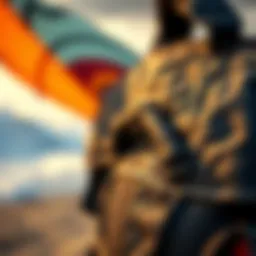 Durable wingfoil board bag showcasing reinforced stitching