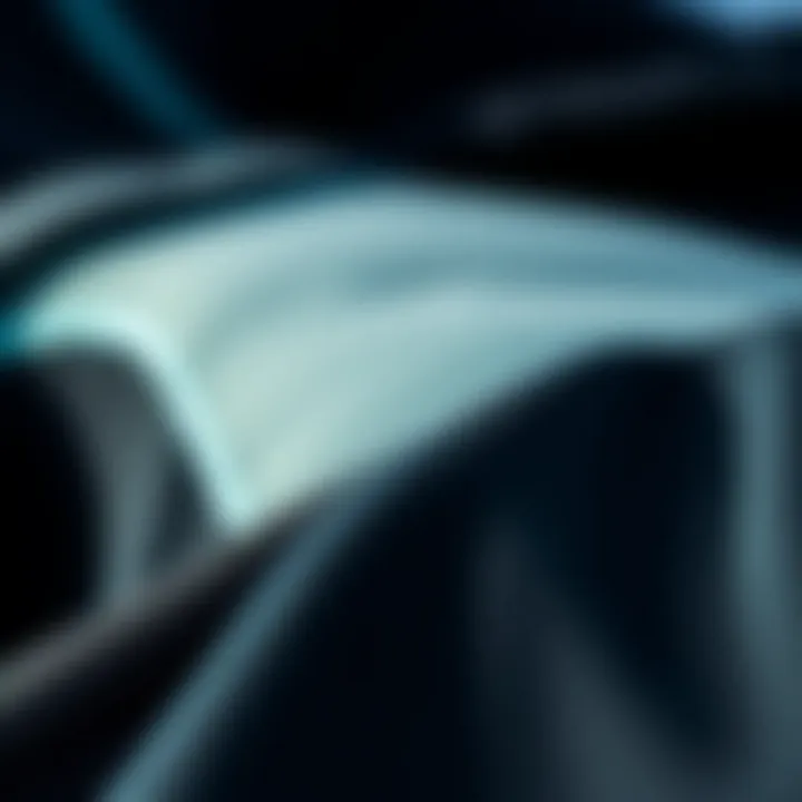 Wetsuit Fabric Texture and Flexibility Detailed view of a wetsuit fabric showcasing its texture and flexibility