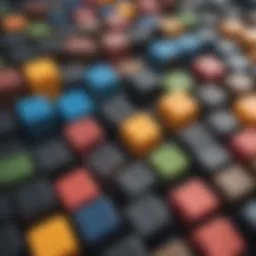 Neoprene blocks showcasing different textures and colors used in kiteboarding gear