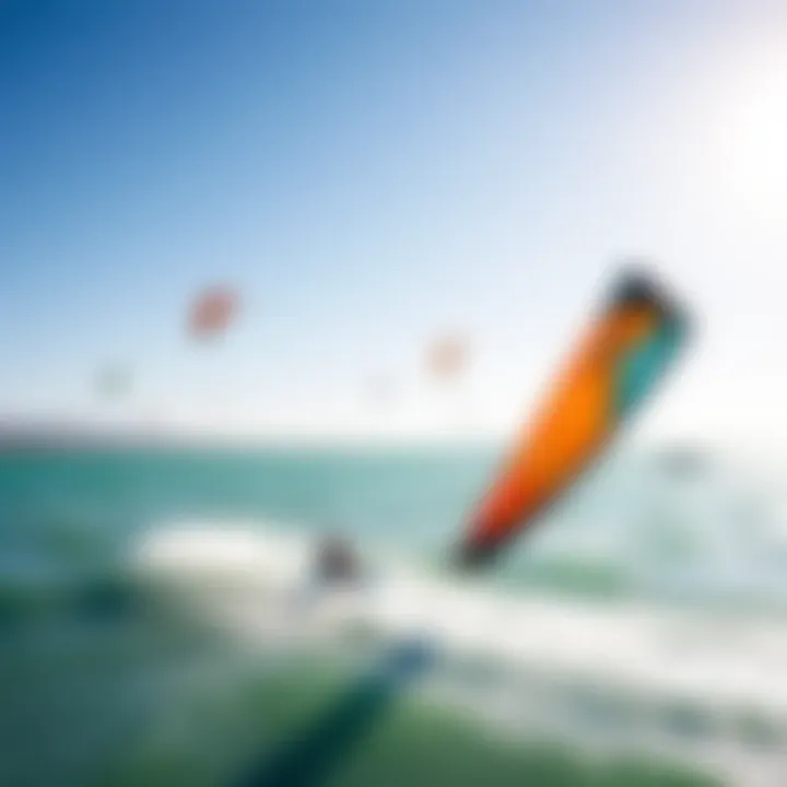 Community Engagement in Wing Kiteboarding An aerial shot of a wing kiteboarding gathering