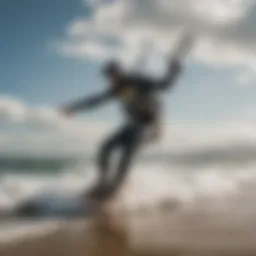 Cutting-edge kiteboarding gear showcased on the beach