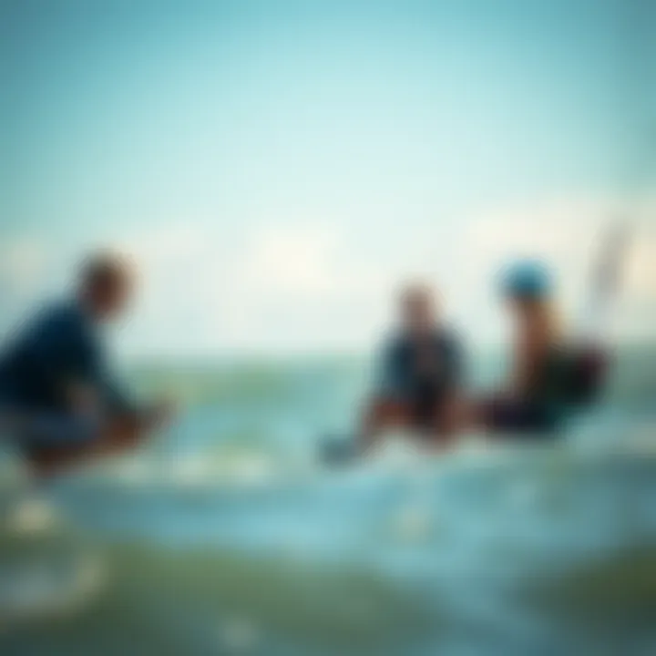 Safety briefing session for novice kiteboarders