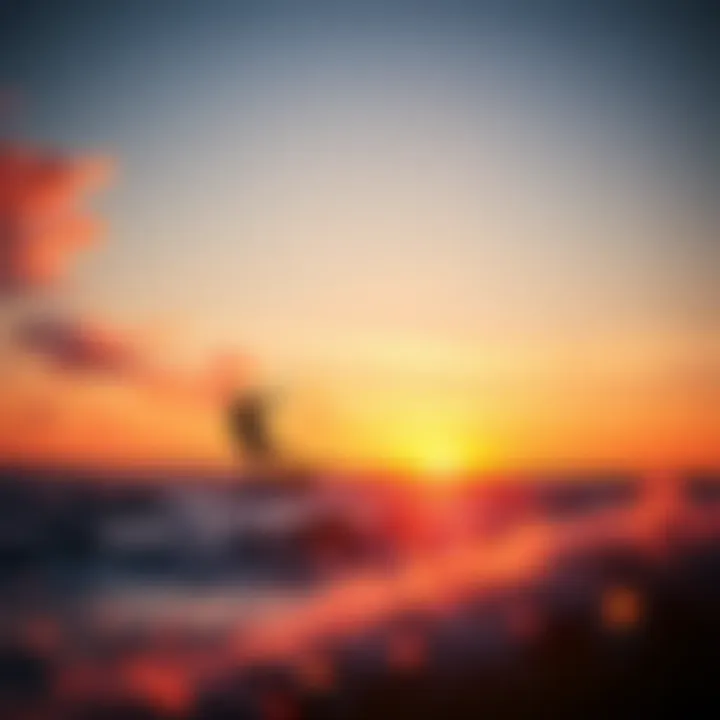 Breathtaking sunset over the waters of Duck, ideal for kiteboarding