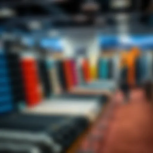 Diverse range of efoils displayed on a showroom floor