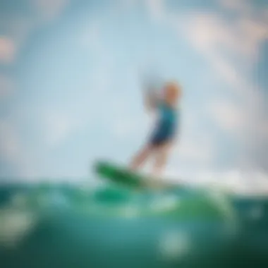 User Enjoying a Smooth Ride on Slingshot Kiteboard User enjoying a smooth ride on a slingshot kiteboard