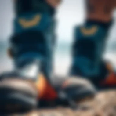 Close-up of Kitesurf Booties Materials Close-up of kitesurf booties showcasing materials