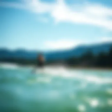 Kiteboarder Thriving in Eugene's Windy Conditions Kiteboarder navigating windy conditions in Eugene