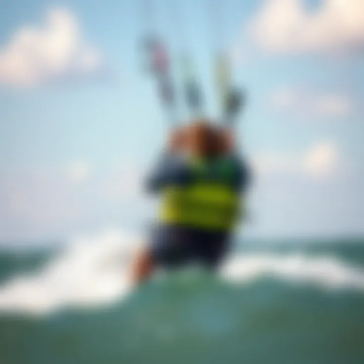 Kiteboarding life vest in action on the water