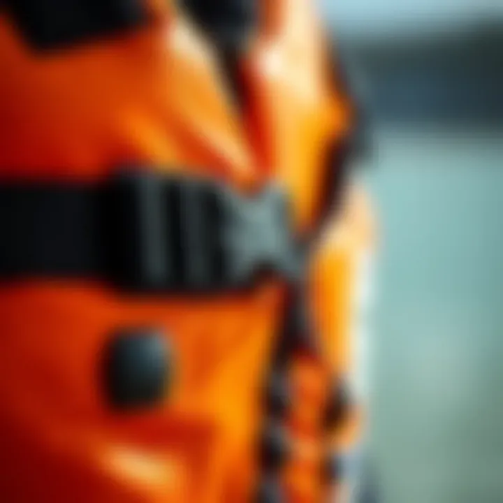 Close-up of a life vest showcasing design features