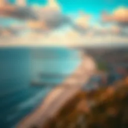 Aerial view of Exmouth beach showcasing stunning coastal scenery