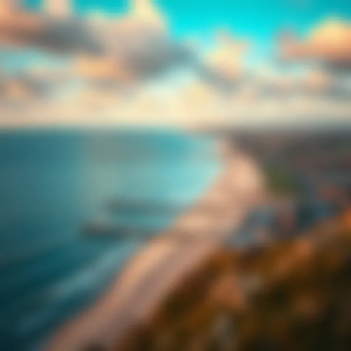 Breathtaking Coastal Scenery of Exmouth Aerial view of Exmouth beach showcasing stunning coastal scenery