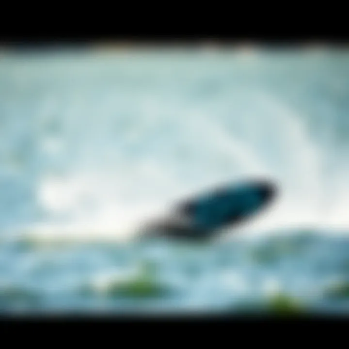 Hydro Foil Board in Action Cutting-edge hydro foil board gliding over the water surface