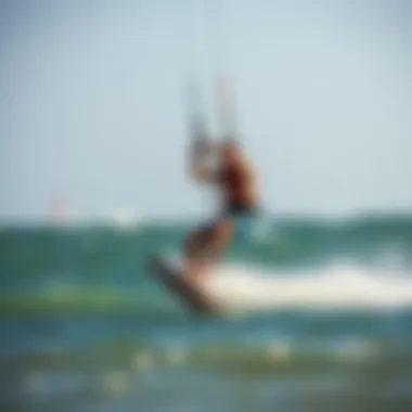 Thrill of Hydro Foiling Kiteboarder experiencing the thrill of hydro foiling