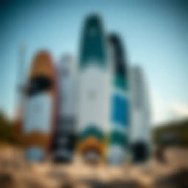 Comparison of Hydrofoil Board Models Different models of hydrofoil boards displayed together