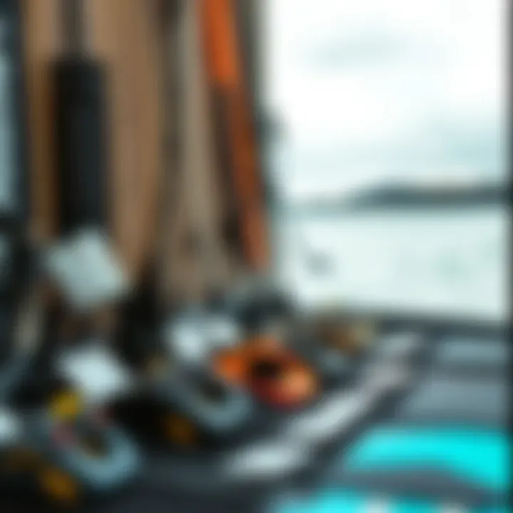 Affordable Kiteboarding Equipment Options A cost-effective kiteboarding setup displayed with labels