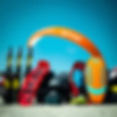 A diverse range of kitesurfing gear displayed for selection