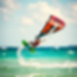 A vibrant kitesurfing scene showcasing affordable gear in action