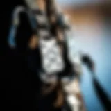 Close-up of a gin harness with intricate design features