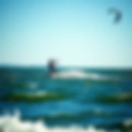 Kiteboarding Action on Boston's Coastline Vibrant kiteboarding action on Boston's coastline