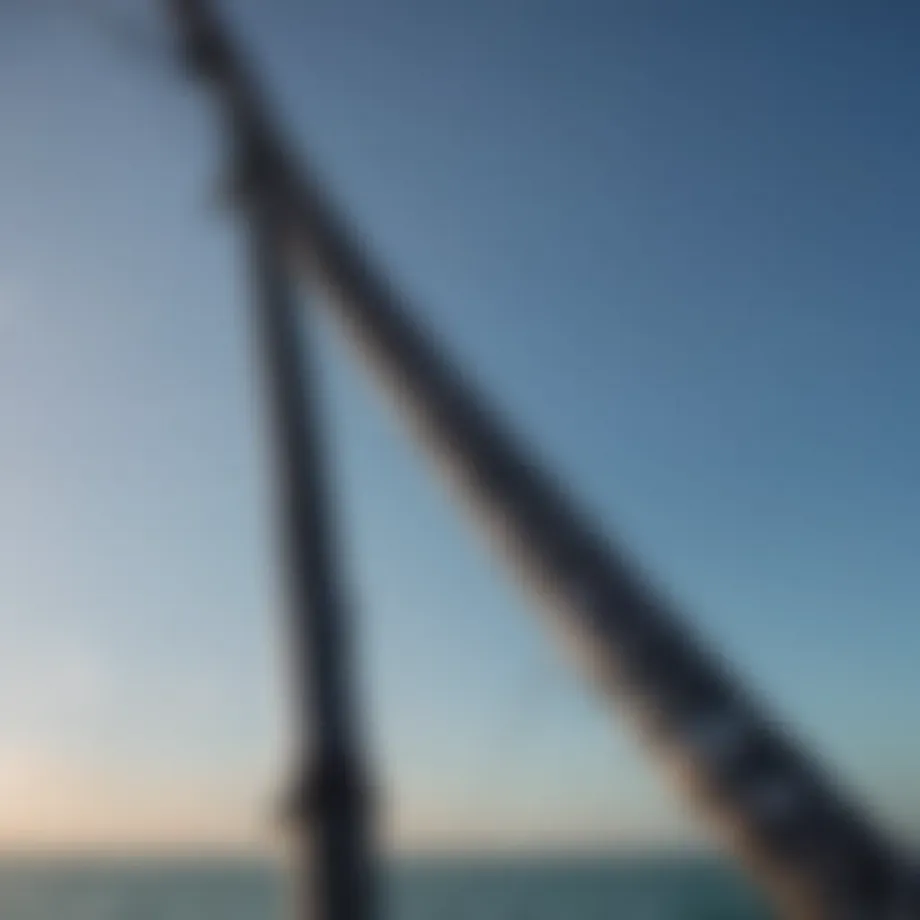 Carbon fiber mast showcasing its lightweight structure