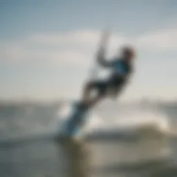 Kite surfers riding the waves in Charleston