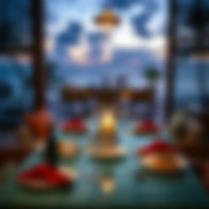 Exquisite Dining Experience with a View Vibrant dining setup with ocean view