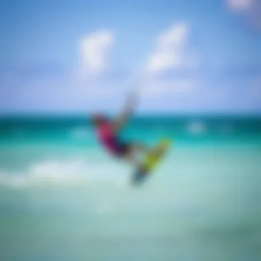 Thrilling Kiteboarding Adventure at Coconut Bay Adventurous kiteboarding scene at Coconut Bay
