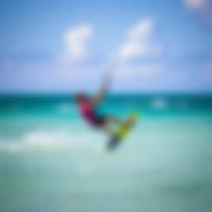 Thrilling Kiteboarding Adventure at Coconut Bay Adventurous kiteboarding scene at Coconut Bay